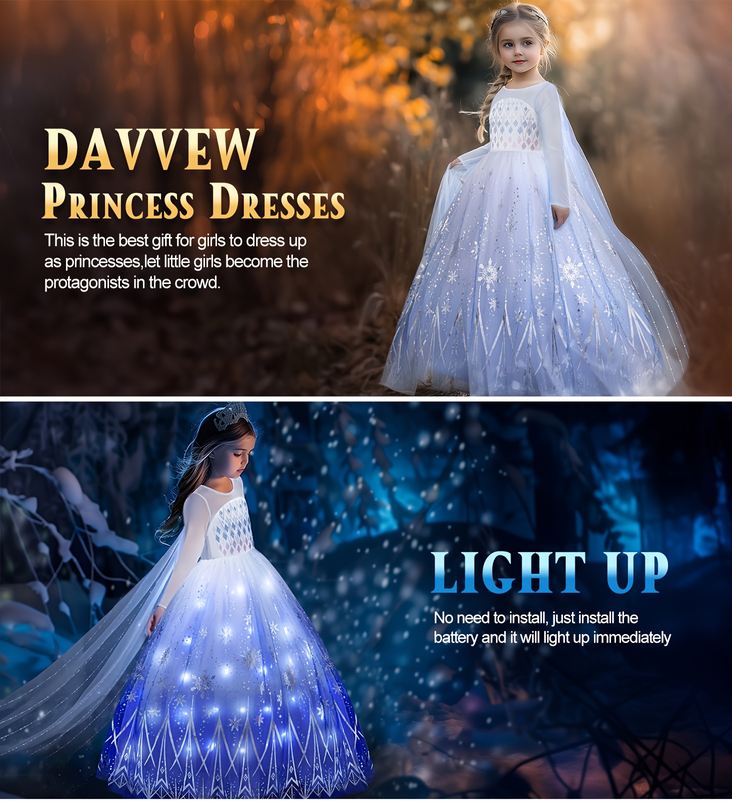 strapless open back dress Girls Princess Light Up Dress Girls Pink LED Party Dress Birthday Dres –  Sun Baby main image 0