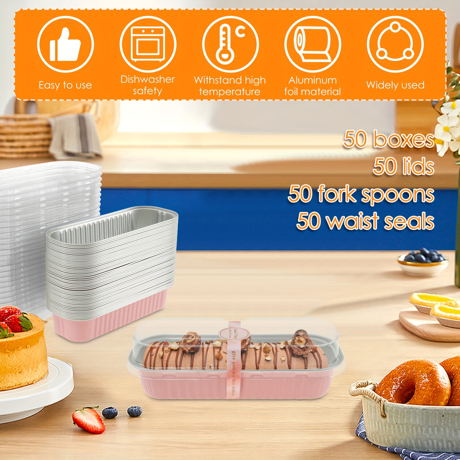 200pcs 50set mini loaf pans aluminum foil mini cake pans Temu