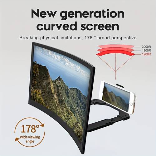 new 18 inch curved screen mobile phone screen amplifier high definition projection lazy person stand mobile phone amplifier desktop tv show