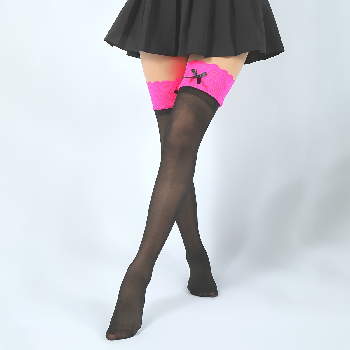 

Women's Stockings, Size Bow Decor Top Over The Knee