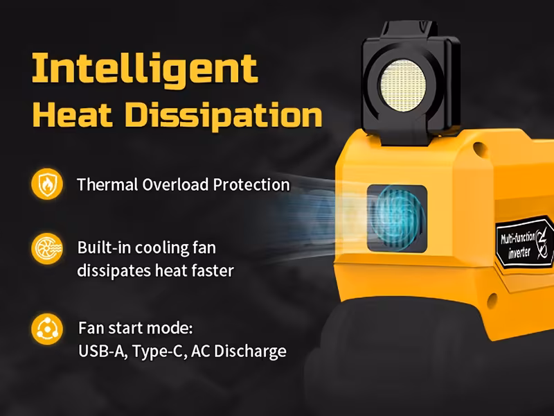 220w power inverter compatible with 18v 20v battery 18v to ac 110v portable power station generator with 2 usb a 1 type c 1 ac outlet 400 lumen acrylonitrile butadiene styrene plastic battery not Product details 4