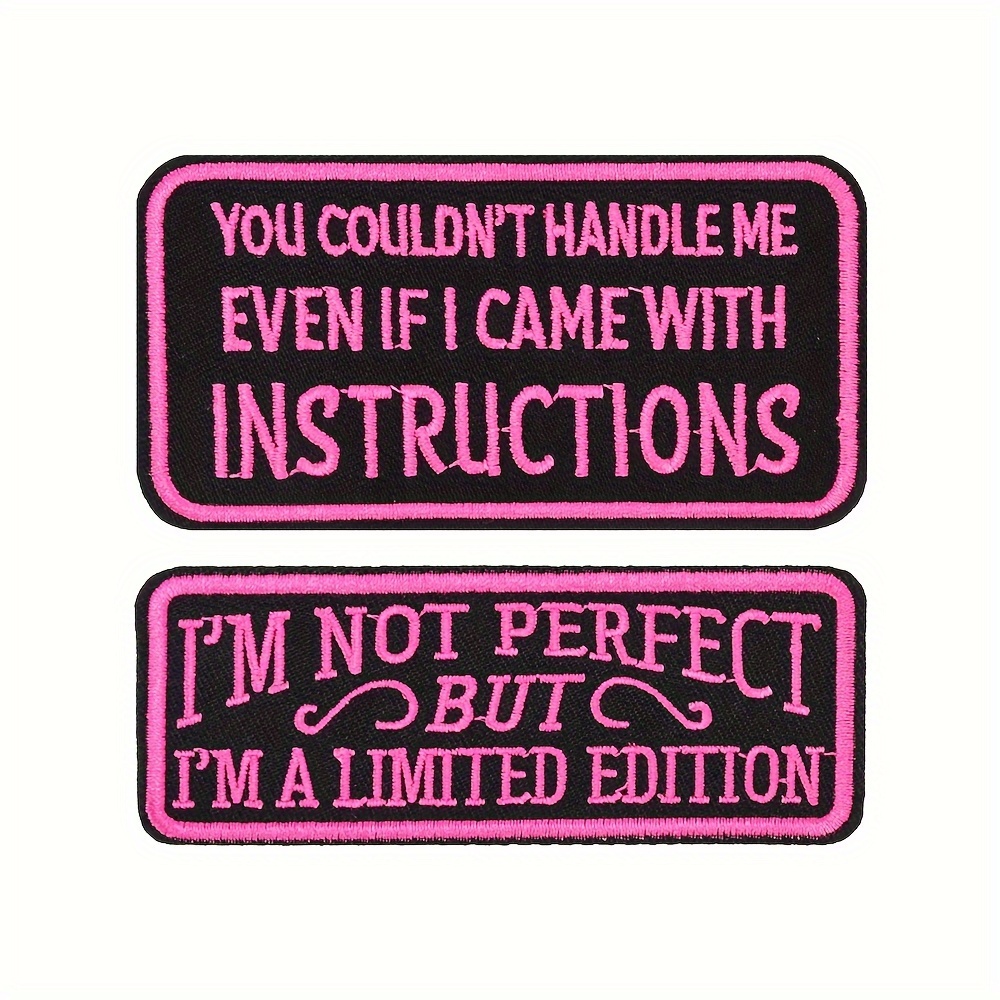 

2-piece Embroidered English Phrase Patches - Iron-on/sew-on For Diy Clothing, Backpacks, Hats & Jackets Embroidered Patches Patches Embroidered