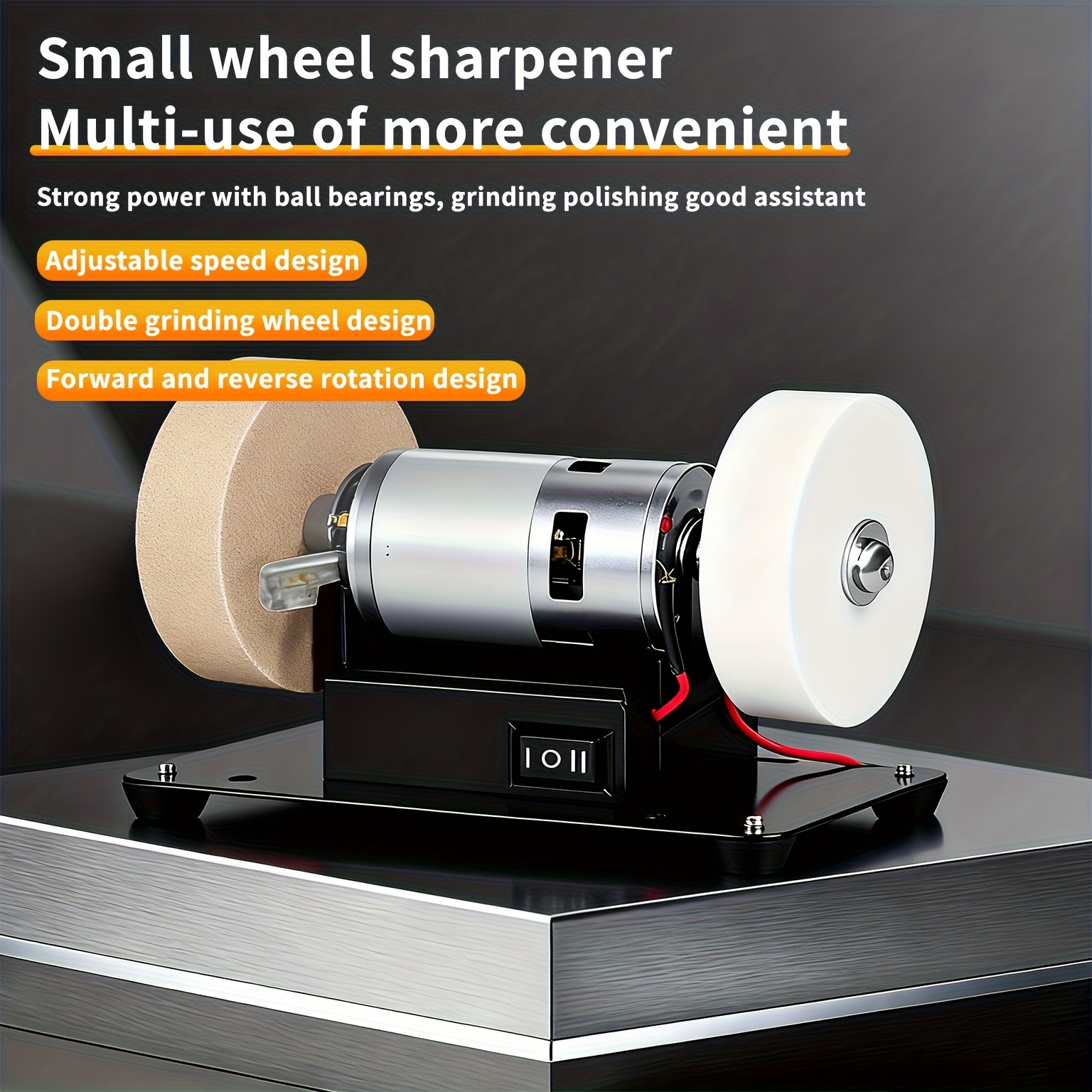 Mini Electric Drum Sander with Variable Speed-Compact Knife Sharpener And Polisher for Knife Making, Woodworking And Metalworking, And DIY Crafts