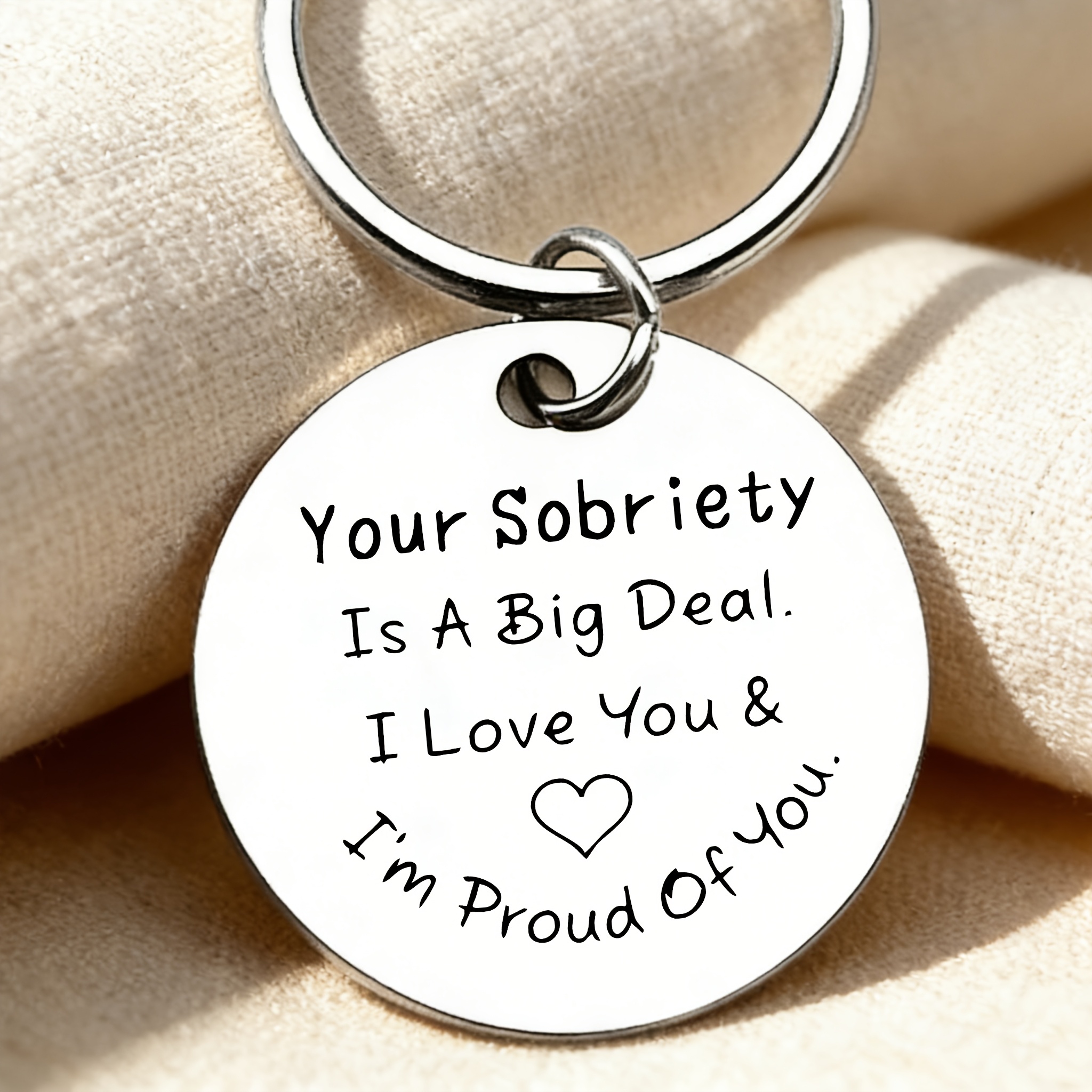 TEMU An Inspirational Stainless Steel Keychain, A Greeting To Anyone, A Perfect For , A Gift Of Encouragement For ' Growth, A Durable Little Item To