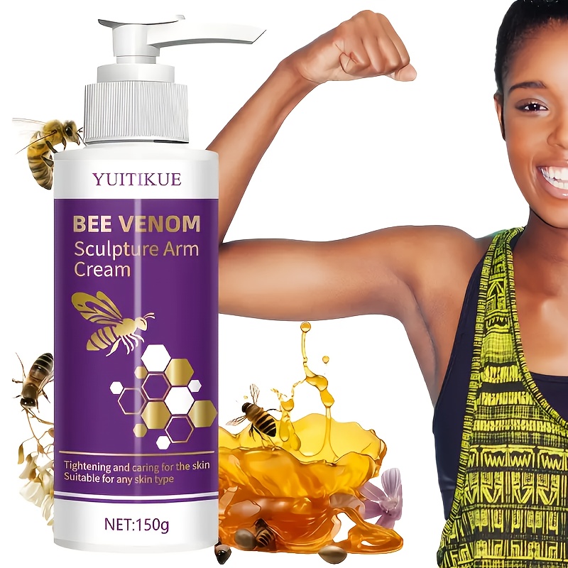 YUITIKUE Bee Venom Sculpting Cream - Firming & Moisturizing Body Cream with Natural Bee Venom, for Arms, Thighs, Buttocks, Abdomen - Suitable for All Light Beige Types (Sensitive, Dry, Oily, Combination) - Tightening & Care, Light Beige Firming Cream, Sleek Bottle Design, Natural Ingredient Icon, Hypoallergenic Formula, Collagen Enriched, Skincare Routine, Modern Skincare, Gentle Skincare, Skincare Essential, Skincare Enthusiasts