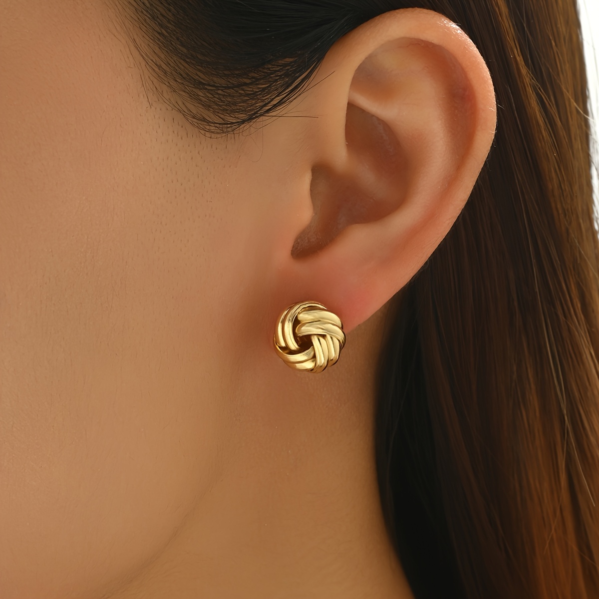 2pcs Twisted Flower Ear Studs