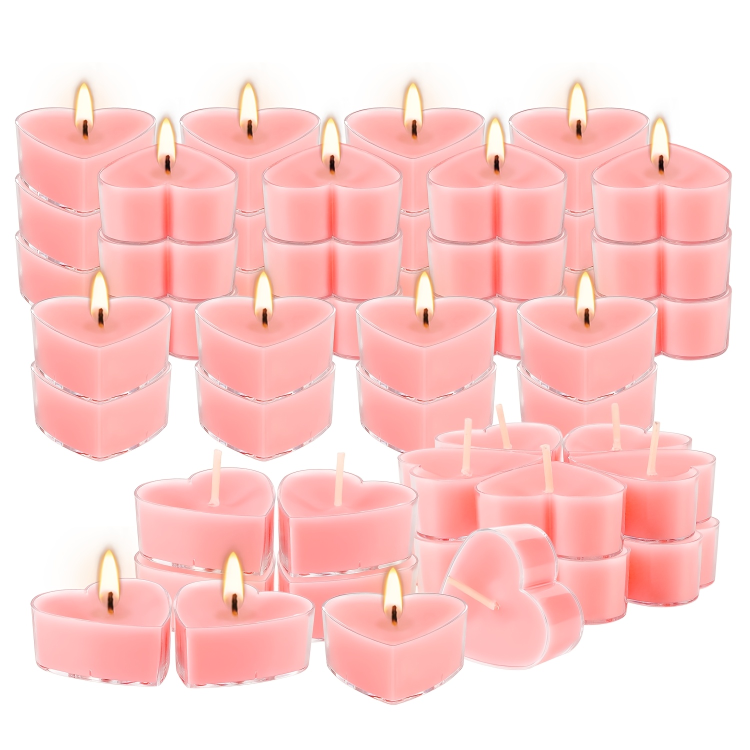 TEMU A Set Of 50 Rose-scented Candles, Each With A Of , Perfect As Gifts. Come In 1 Fragrance (rose) And Are Ideal For Bedrooms, Bathrooms