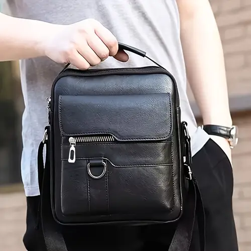 1pc mens cross border bag onable business travel cross border bag with adjustable shoulder straps multiple zipper compartments and mesh side pockets business travel bag