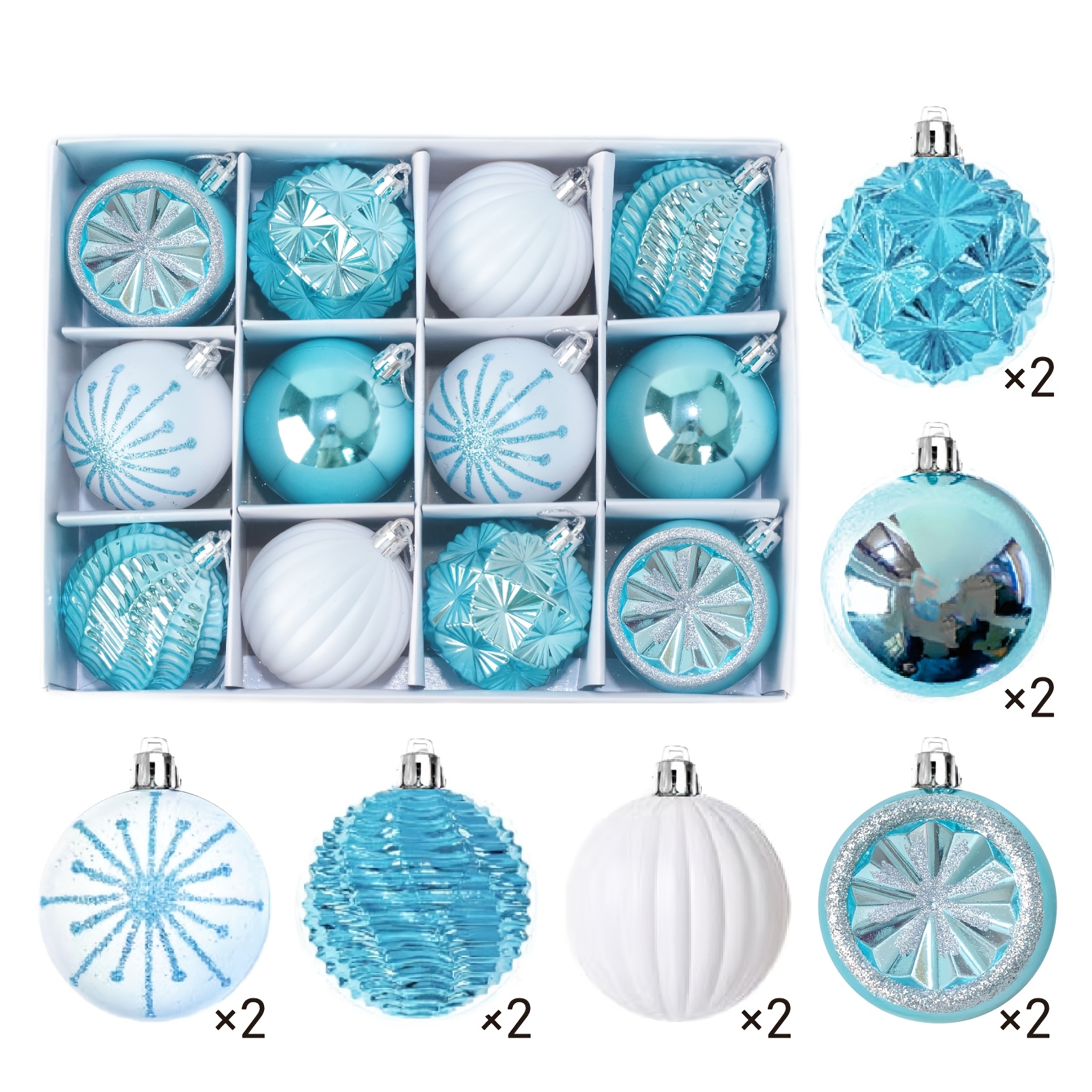 TEMU 2026 New Christmas Balls Christmas Gift Box Set - Christmas Painted Balls Decorative , Christmas Tree Ornaments, Window Display Ornaments,