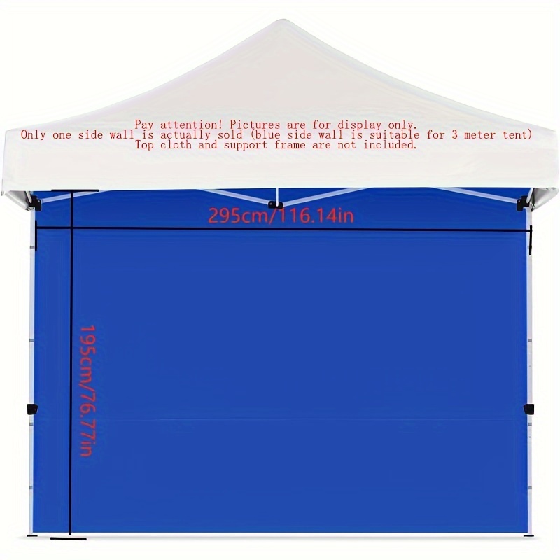 

1pc Blue Side Wall For 3*3m Tent, Outdoor Sunshade, Durable Polyester, Without Top Cloth And Frame