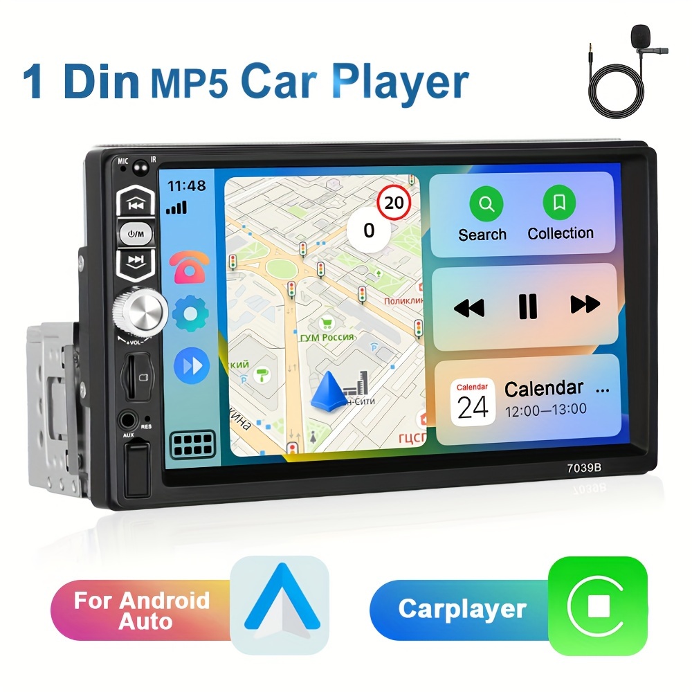 

7 Capacitive Touch Car , 1din Car Mp5 , Carplayer And For , Am/fm , Usb , Eq