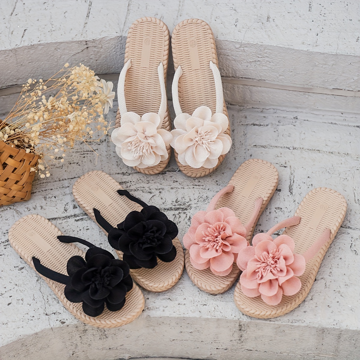 Flower flip flops online