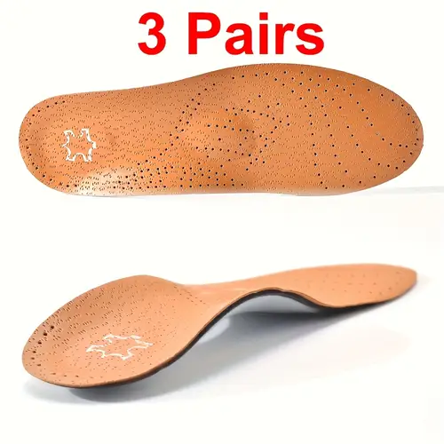 3 pair arch support insoles artificial leather breathable and wear resistant insoles suitable for casual shoes and leather shoes