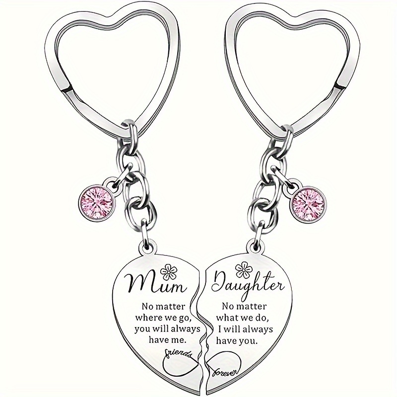 

Mother-daughter Love Keychain Set - Stainless Steel, Heart-shaped Matching Pendants For - Perfect Gift For Mother's Day, Birthdays & Special Occasions