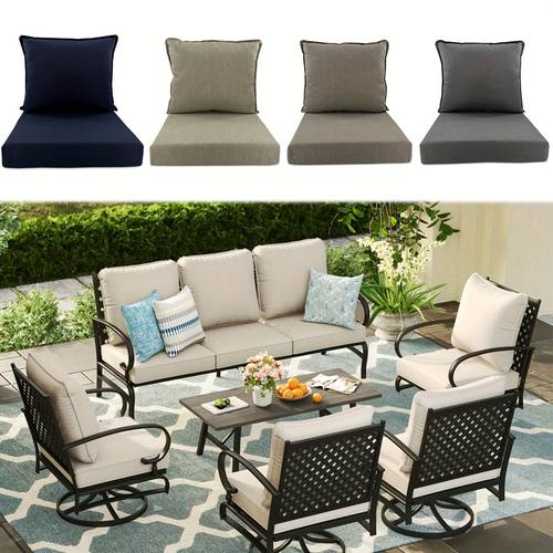 premium outdoor deep seat set with back cushion 24x24 machine washable polyester cover