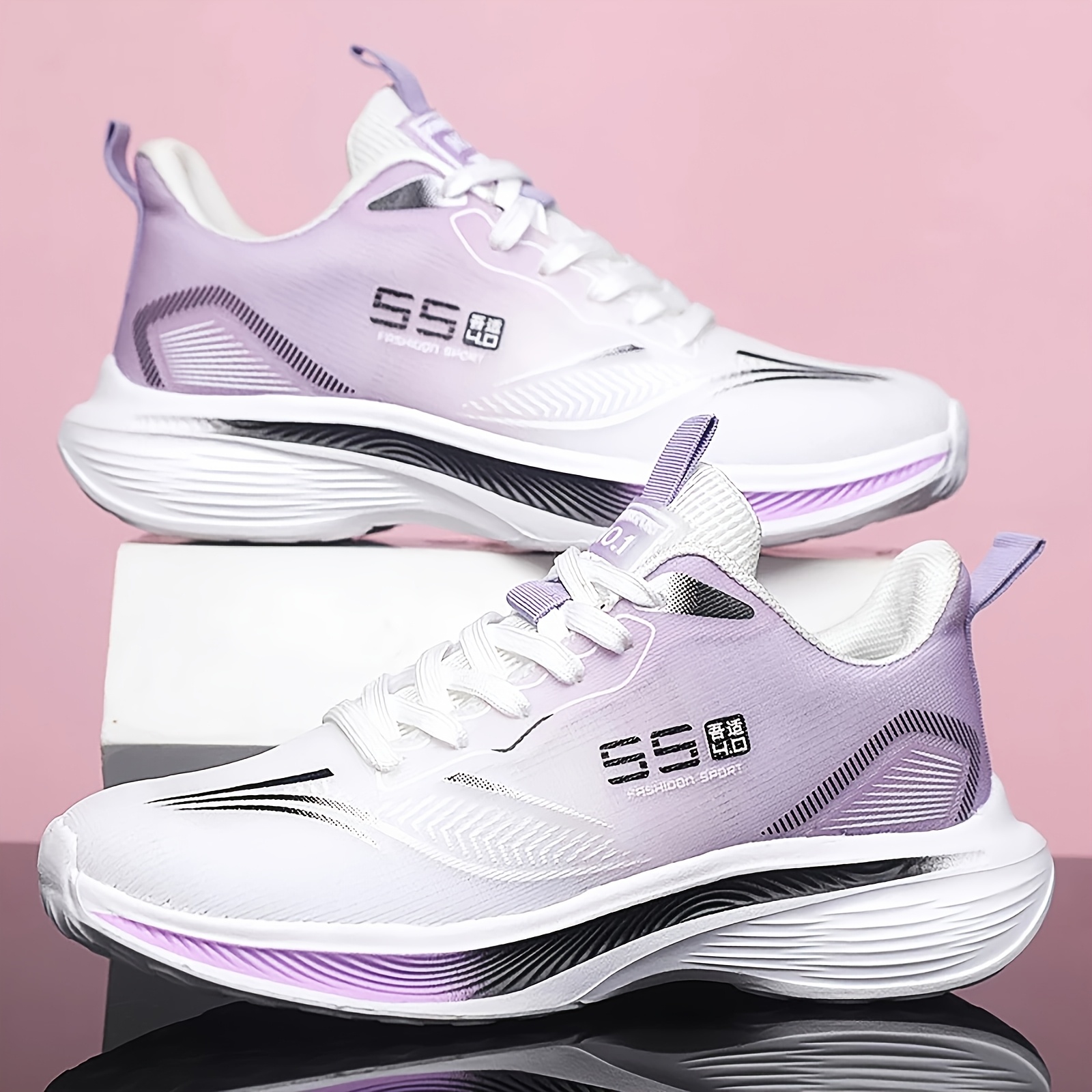 Chaussures Sport Respirantes Femme — Légères & Colorées Chaussures de sport respirantes en maille pour femmes, chaussures de course, chaussures décontractées, adaptées au fitness, adaptées au printemps et à l