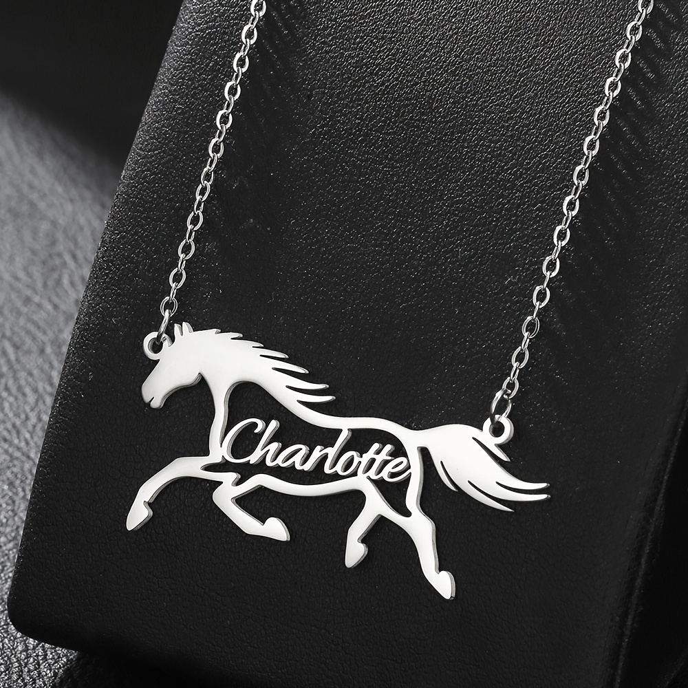 An Elegant Stainless Steel Personalized Name Pendant Necklace . Ma, A Gift For Family, , Or Couples