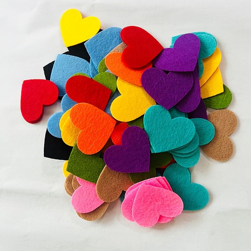 E-shop 110 Stück 11-Farben Gemischte Filzherz Dekorationen - Lasergeschnitten für Kartenherstellung/Scrapbooking, Hochwertiger Filz - Dekorative