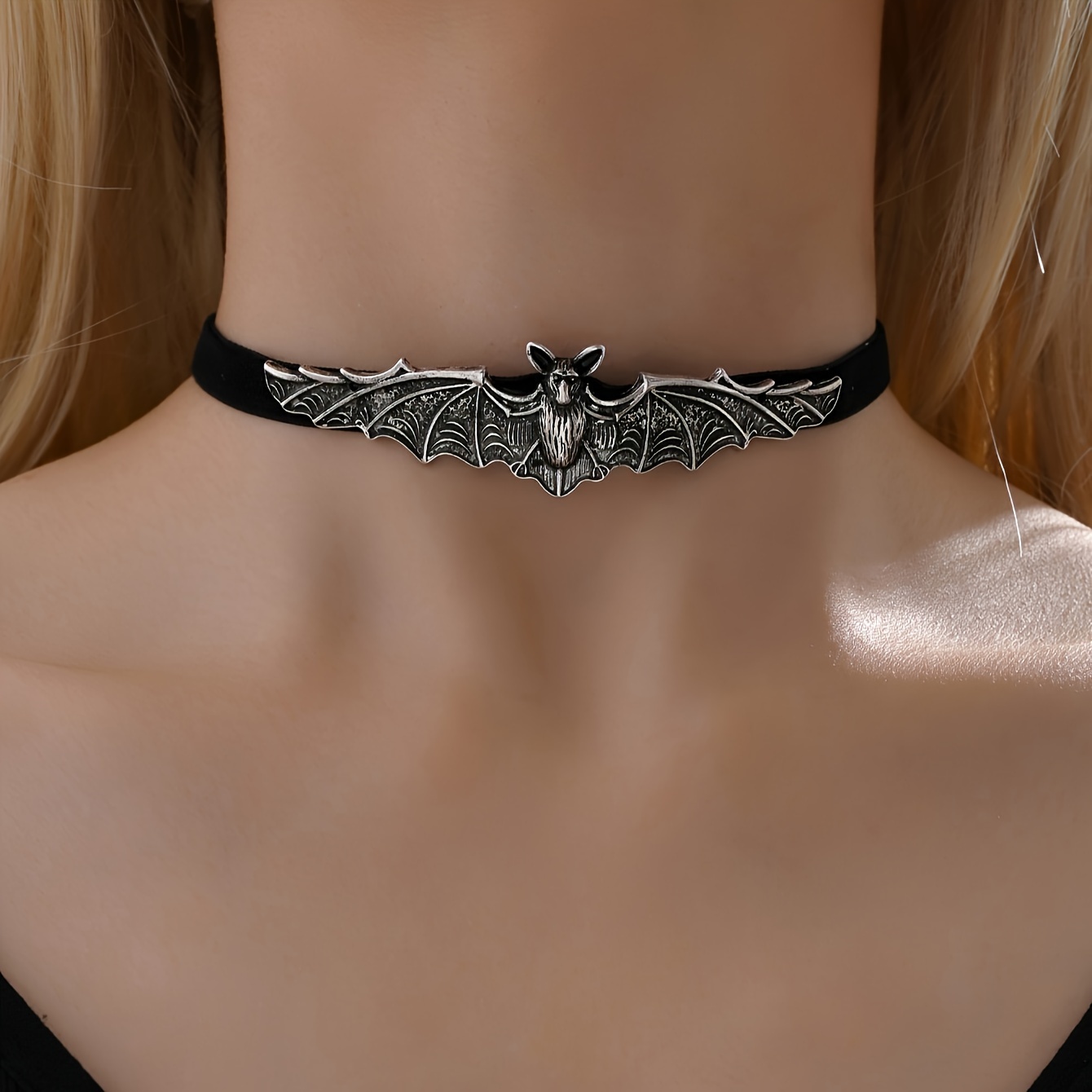 1pc Fashionable Individual Retro Halloween Bat Horror Dark Series Choker Neck Chain