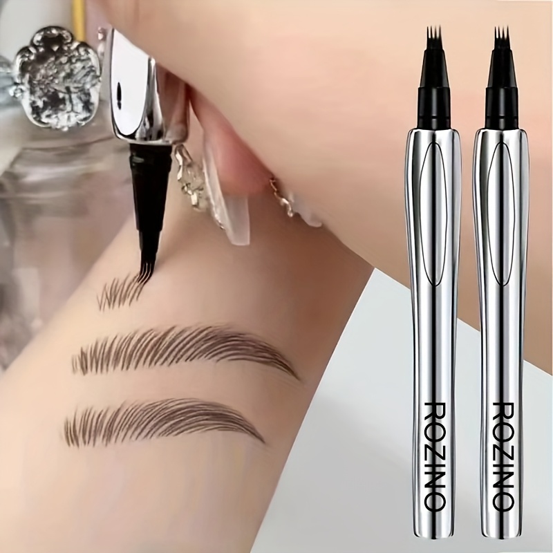   waterproof sweatproof eyebrow pencil long lasting   suitable for   types 4 point tip for precise application light beige metallic shades travel friendly brow marker for daily wear gym parties ideal gift for women
