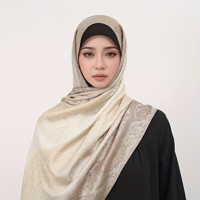 Exquisite Jacquard Headscarf, Classic Paisley Pattern