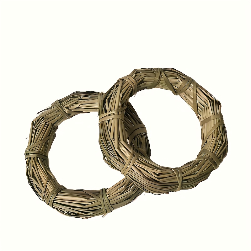 TEMU 2pcs Handmade Grass Rings Pet Toys, Suitable For Cats, Rabbits And Small Animals - Durable Bristle Simulation Toys, Hamster Additions, Animal