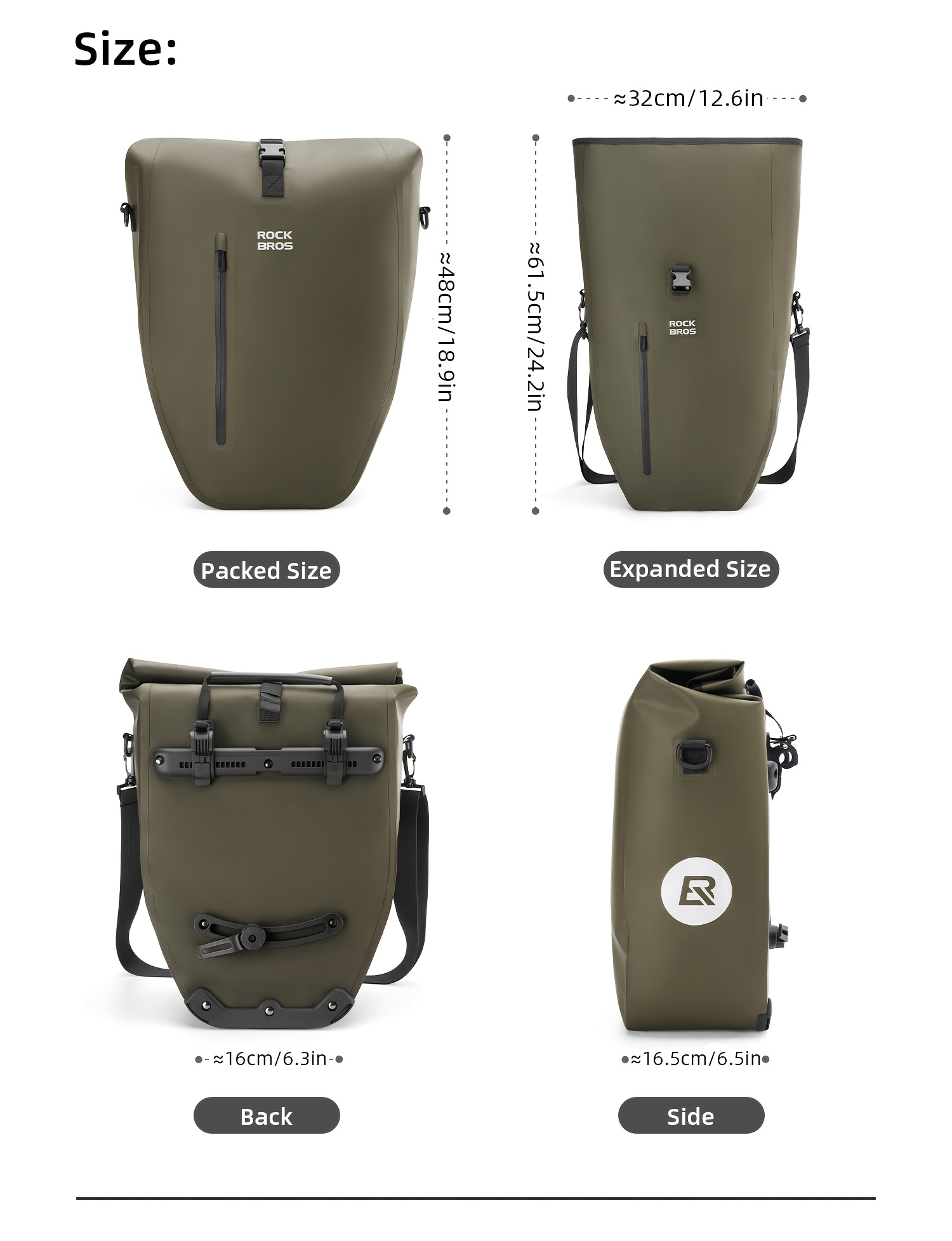 Waterproof Bike Pannier Bag 20L Big Capacity Bicycle Rear Rack Bag Shoulder Bag Handbag Travel Cycling Accessories