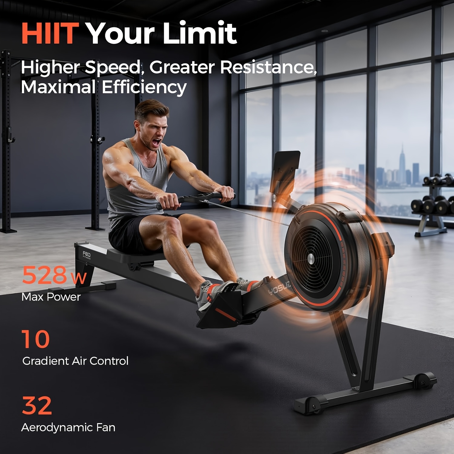 2026 new rowing machine for   adjustable air   rower machines with self powered monitor 53 7     seat   suitable for men women Product details 2