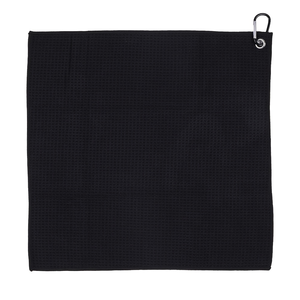1pc Premium Waffle Pattern Golf Towel With Hook - Perfect For Cleaning Golf Clubs And Keeping Them Condition