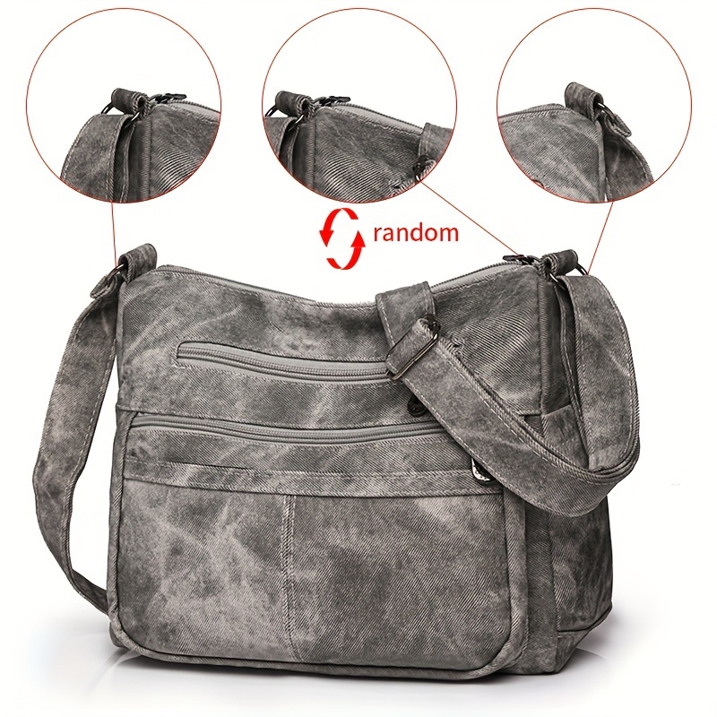 Image of Tlt1028 Large Capacity Soft Single Shoulder Crossbody Bag (random Flower Shape, Random Shoulder Strap , Random Zipper Pull )