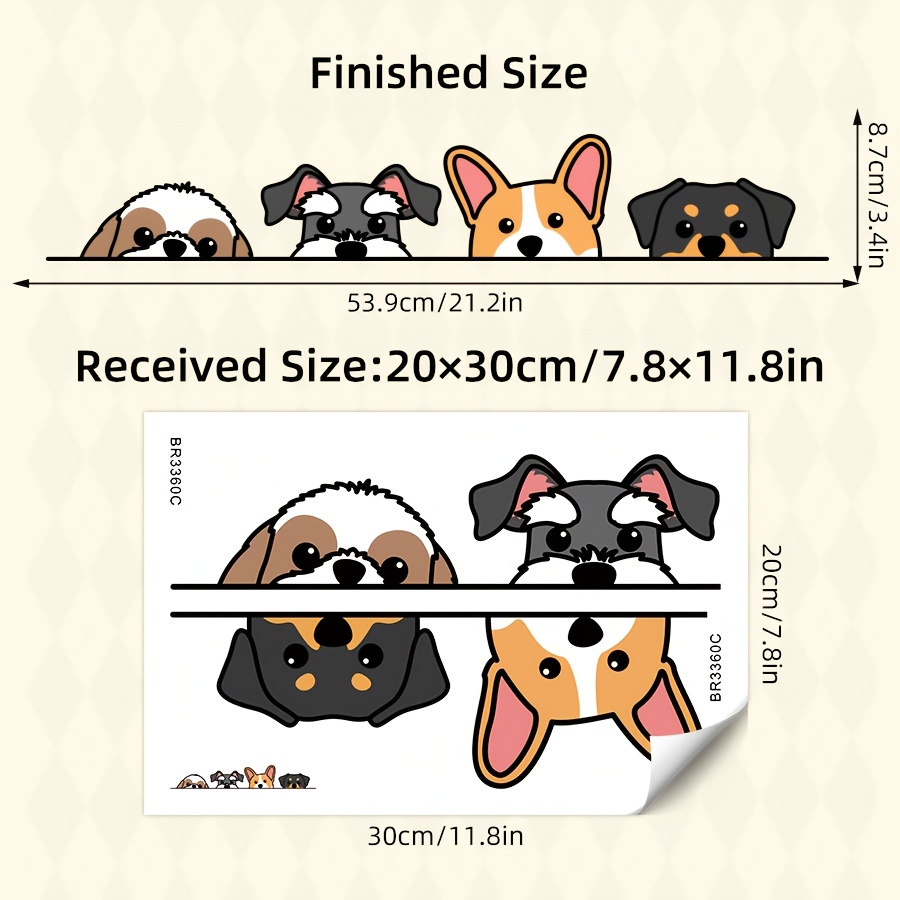1pc Adorable Cartoon Dog Peeking Pvc Sticker - Double-sided, Removable, Semi- For Glass & Walls - Bedroom, Bathroom, And Car Window Decor, Visibility, , Home Decor
