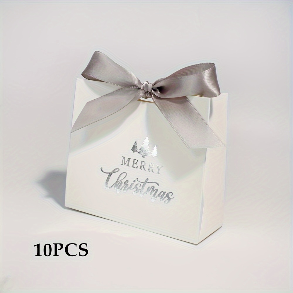 10pcs Of Merry Christmas Boxes For Gift Wrapping During Christmas, Weddings, And Birthdays, Featuring A Easy And Stylish Design