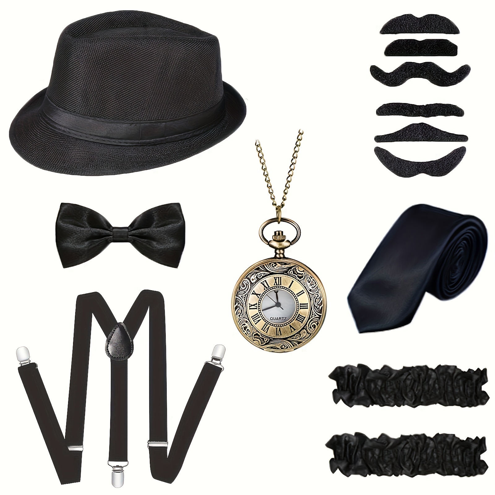 Lot de 5 costumes de détective des années 1920, accessoires de détective victorien, Sherlock Holmes, robe fantaisie, pour enfants et adultes, Halloween, cosplay, carnaval, fête, multicolore, taille