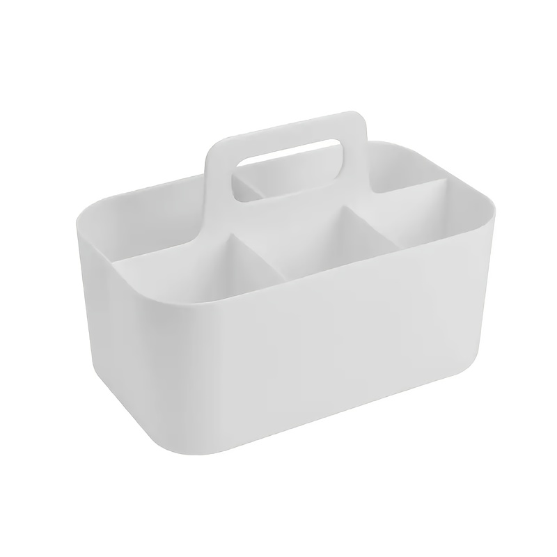 TEMU Panier de rangement multifonctionnel à 5 compartiments avec poignée, facile à organiser, porte-crayons et stylos portable, boîte de papeterie,