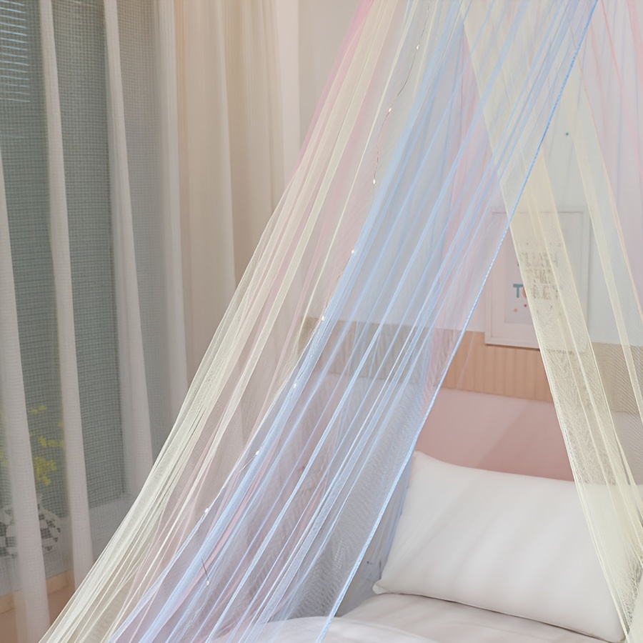 1pc rainbow bed mosquito net colorful princess fairy tent canopy pink dome reading corner unicorn themed party decoration details 8