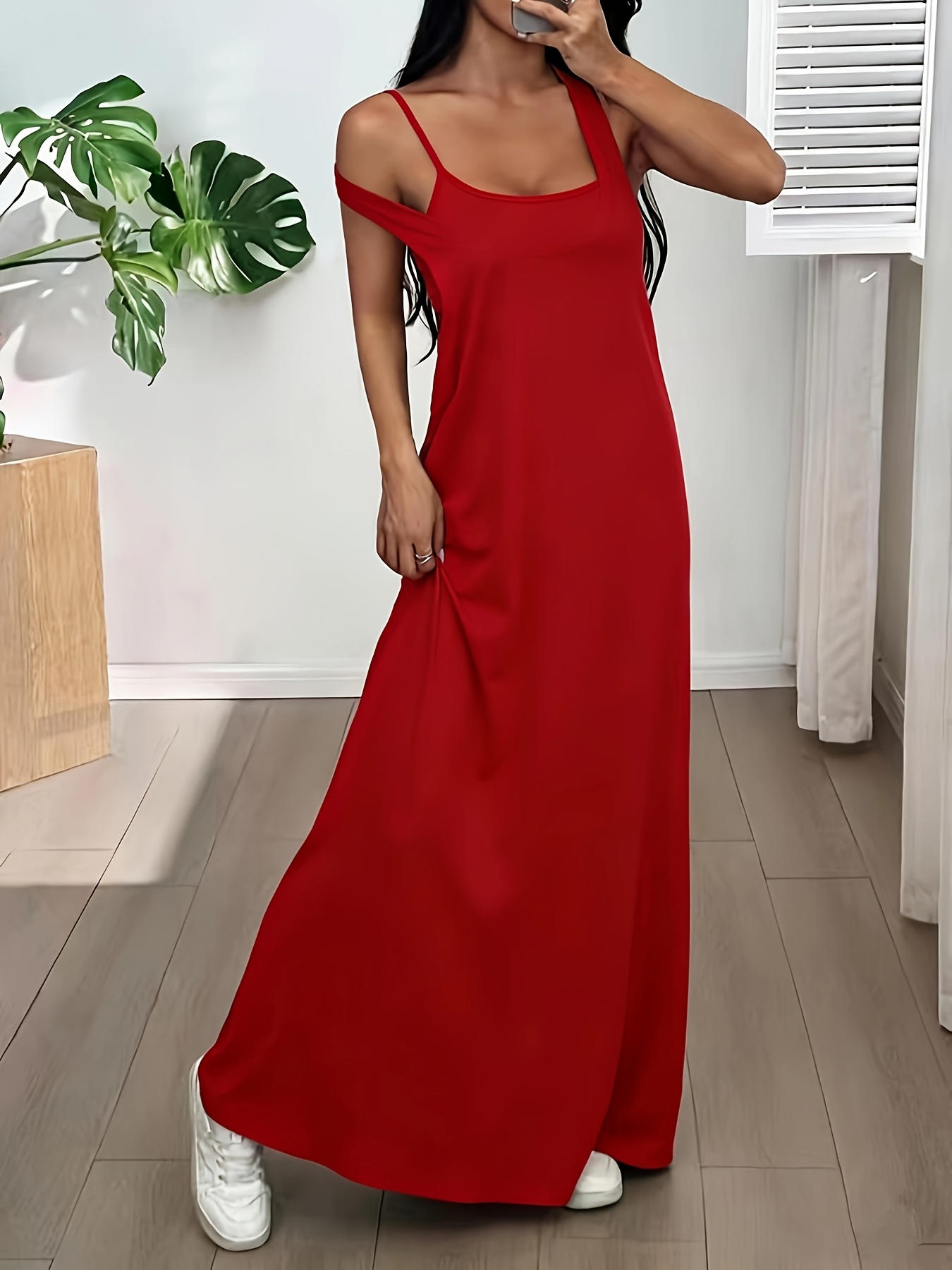   color asymmetrical neckline sleeveless casual dress set is perfect for summer wear Product details 14