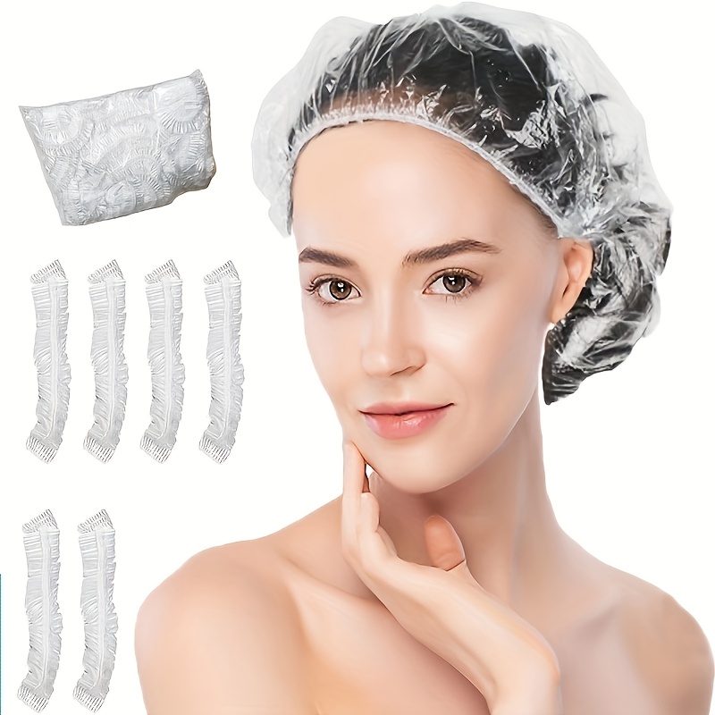 

100pcs/200pcs/400pcs/800pcs Disposable Shower Caps - Clear Women's Hair Caps - Deep Conditioning Salon Haircare - Bathroom Accessories