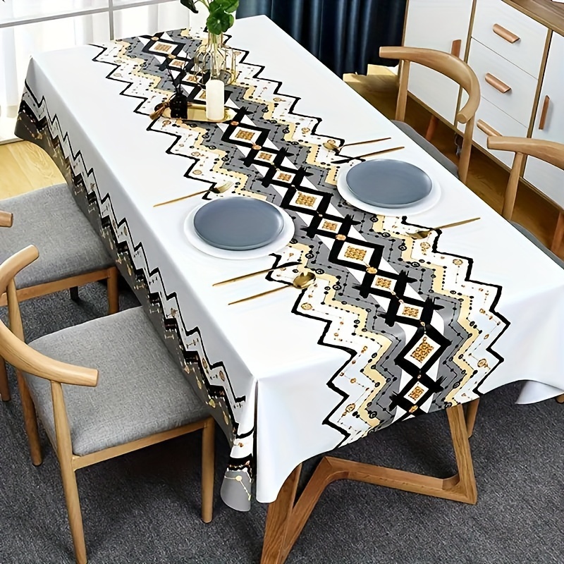 

1pc, European Tablecloth, Polyester Washable Oil-proof And Water-proof Table Cover, High-end Dining Tablecloth, Tea Table Mat, For Home Dinning Room And Restaurant, Home Supplies