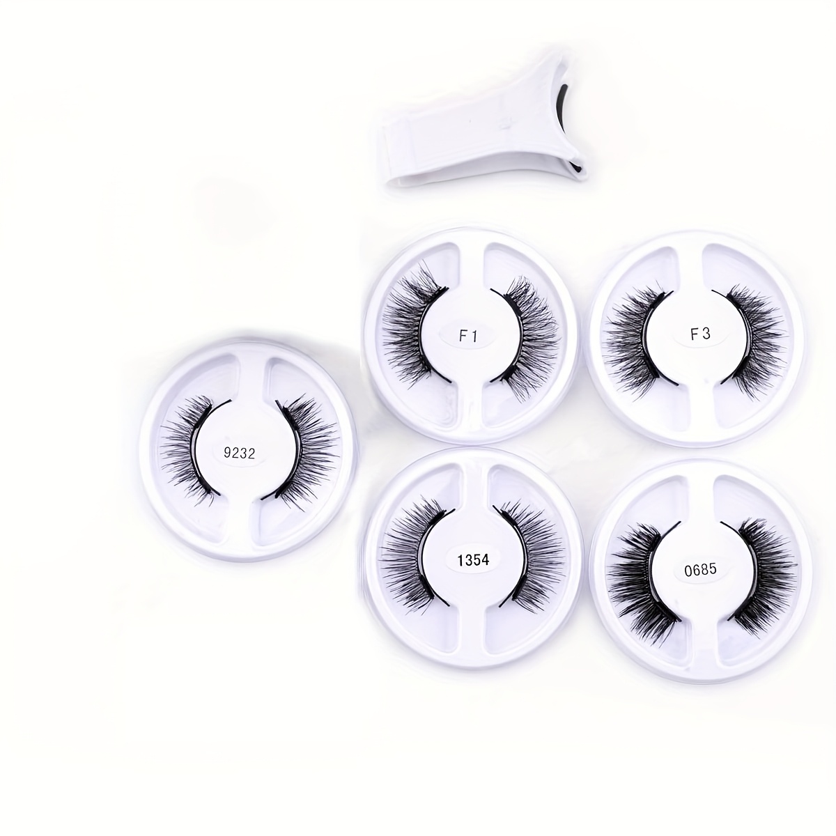 5 Pairs Magnetic Eyelash Set - Reusable False Eashes - No Glue Needed, With Application Clips, 1-minute Makeup