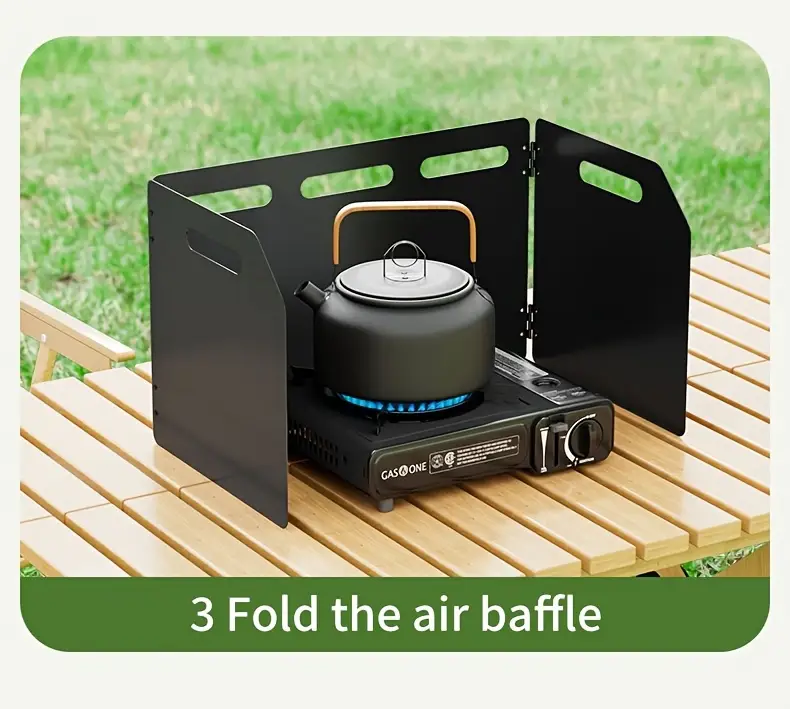 portable folding camping stove windshield 4 sided rectangle metal wind protection powder coated lightweight easy to carry with storage bag outdoor cookware Product details 4