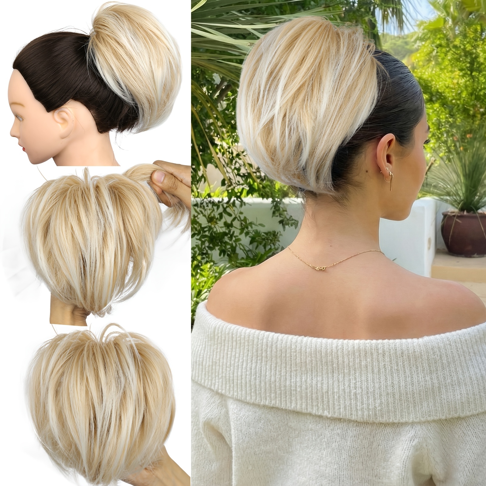 Image of 10inch Claw Cclip Ponytail Hair Extension, Fluffy Volume High Ponytail Hairpiece, Can Adjustable , Synthetic Pony Tail Hair Extension For Women Daily Party