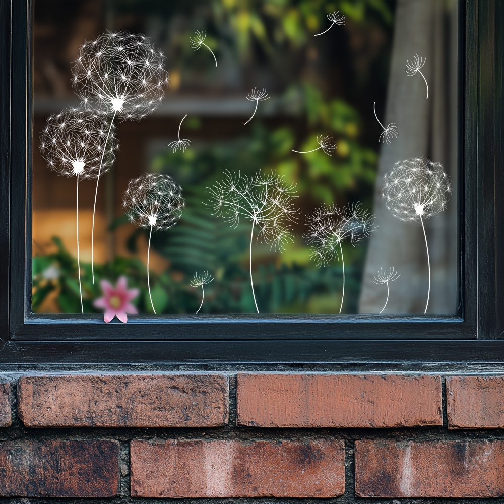 TEMU Autocollant pour vitre 1 pièce, motif à blanches minimalistes, par électrostatique colle, pour fenêtres de balcon au plafond, décalcomanie pour