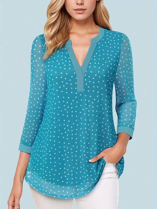 womens long sleeve blouses casual v neck dress shirts double layers mesh tunics tops