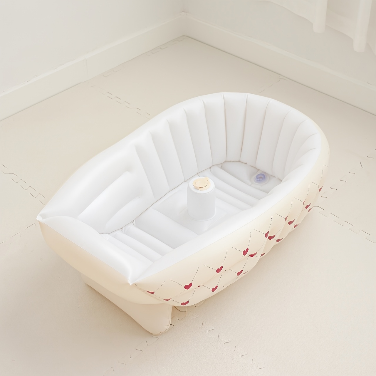 Nordic-style Inflatable Bath Basin for Newborns and Babies, Inflatable Bath Basin for Infants and Toddlers, Portable Bath Basin for Going Out, Play Pool