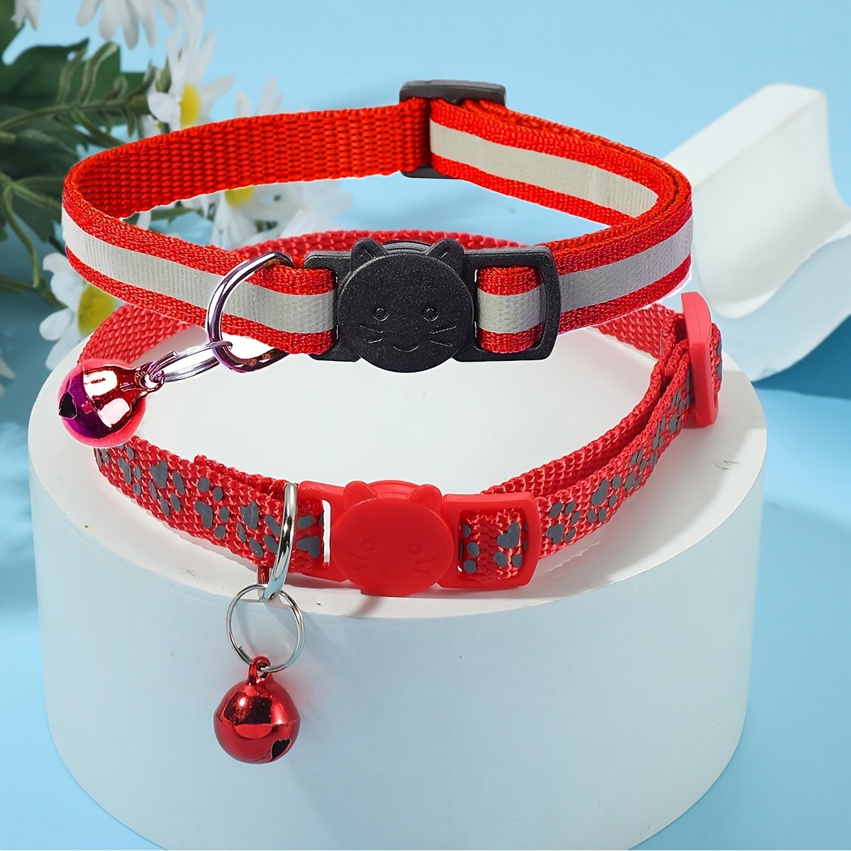 2pcs reflective pet collars light up when illuminated keep your pets   at night Product details 8