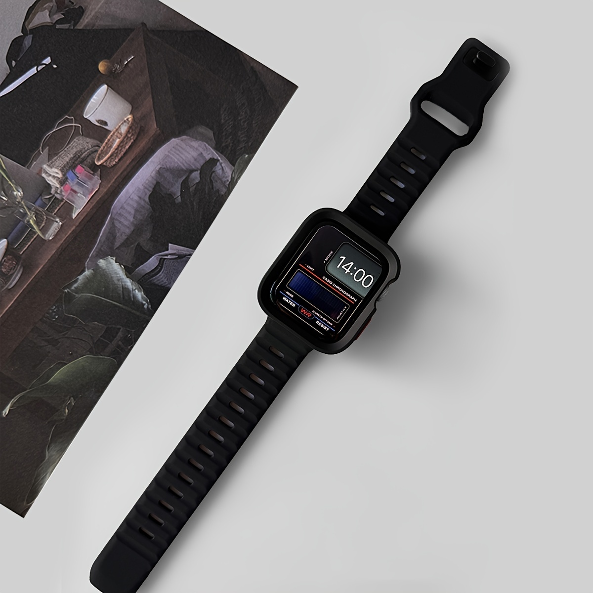 2pcs for Apple Watch Band & Case Combo - Adjustable Silicone Sport Strap with Hollow-Out Soft Protective Cover, Breathable Comfort Fit for Series 1-11/Ultra/SE, 38-49mm, Compatible with 40/41/42/44/45/46/49mm, Durable Protective Case Accessories