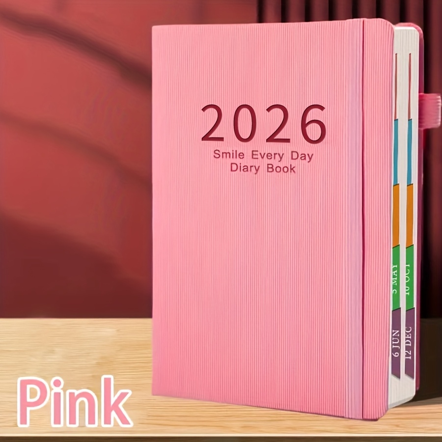 TEMU 2026 New Calendar Log: , Time Management, Daily Page, 365-day Planner, Office, 400 Pages, Schedule | Visual Organization | Easy- In Red, Green,