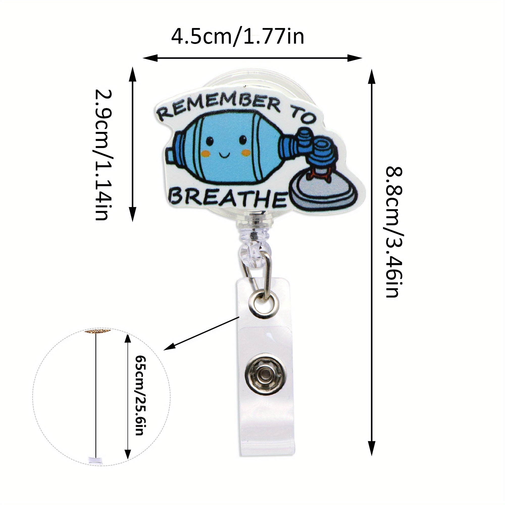 2d 1pc Of Acrylic Retractable Badge Holder For Hospital Nurses, Featuring Retractable Design, Suitable For Nursing Id Cards, And Includes A Clip For Attachment