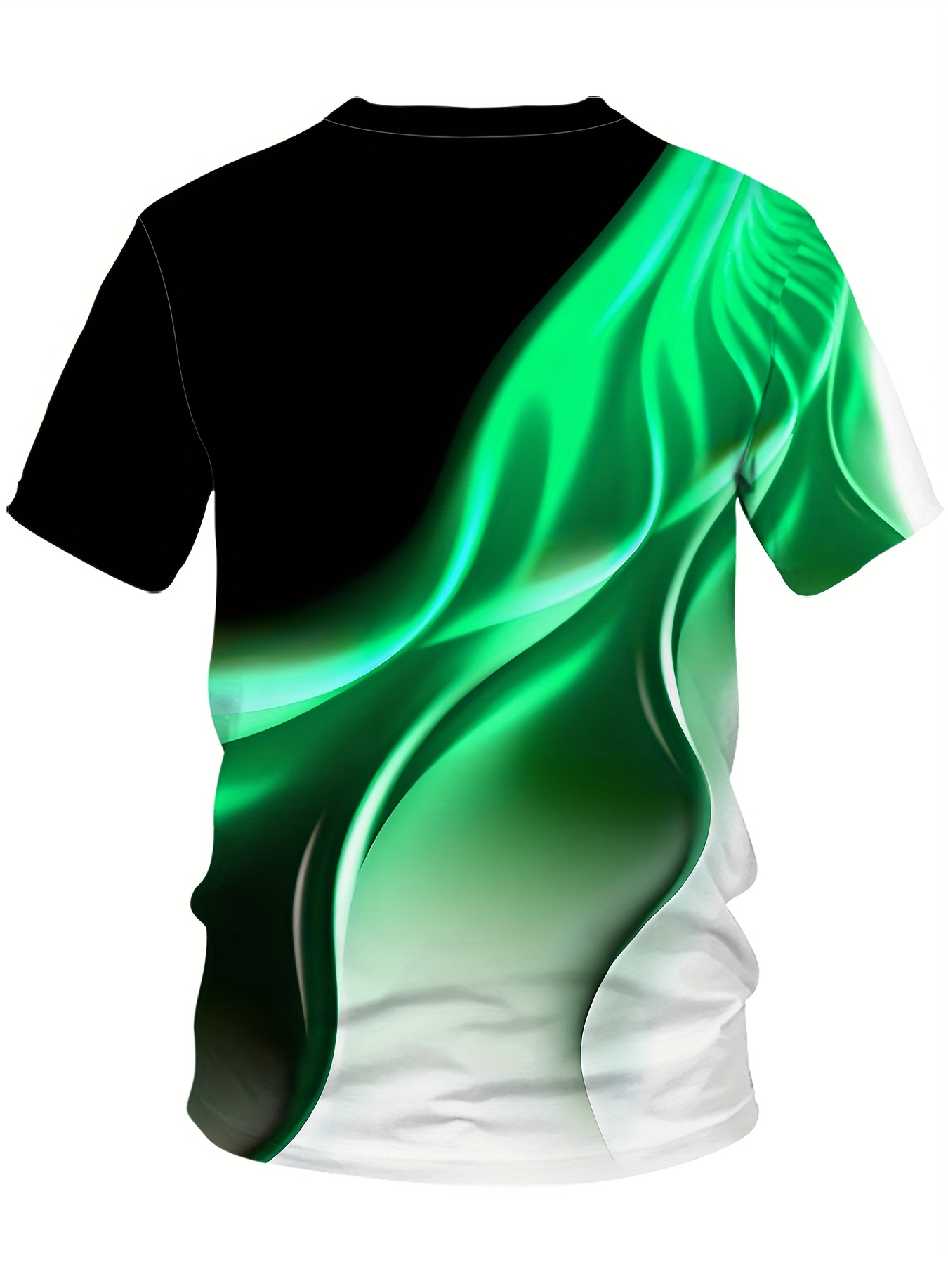 Stylish Men's Gradient 3D Print Sporty Round Neck Short Sleeve T-Shirt - Black to Yellow, Polyester & Spandex Blend, Machine Washable, Regular Fit, Casual & Athletic Wear, PLUS SIZE