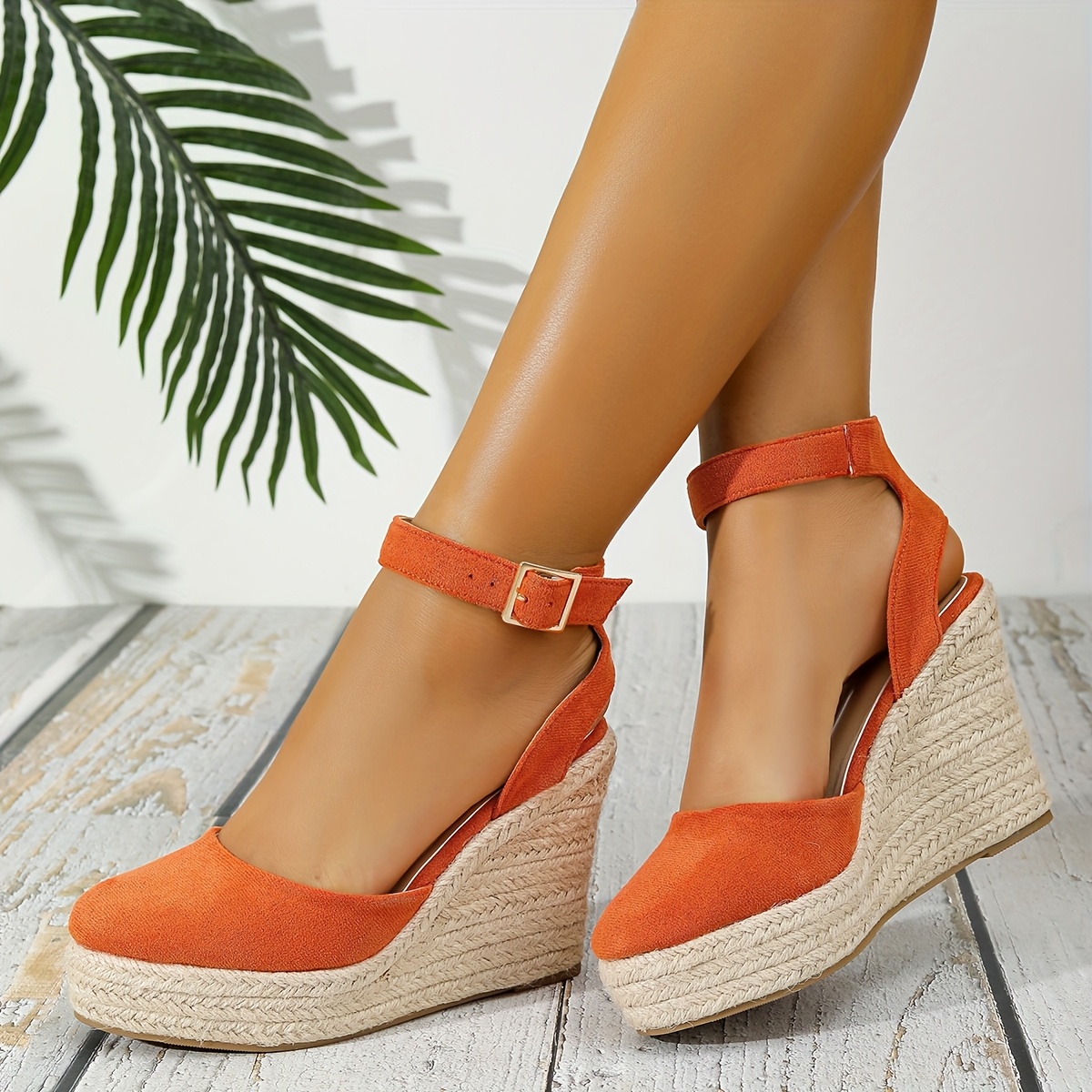 Platform Wedges Orange Wedge Espadrilles Women's Platform - Main Image
